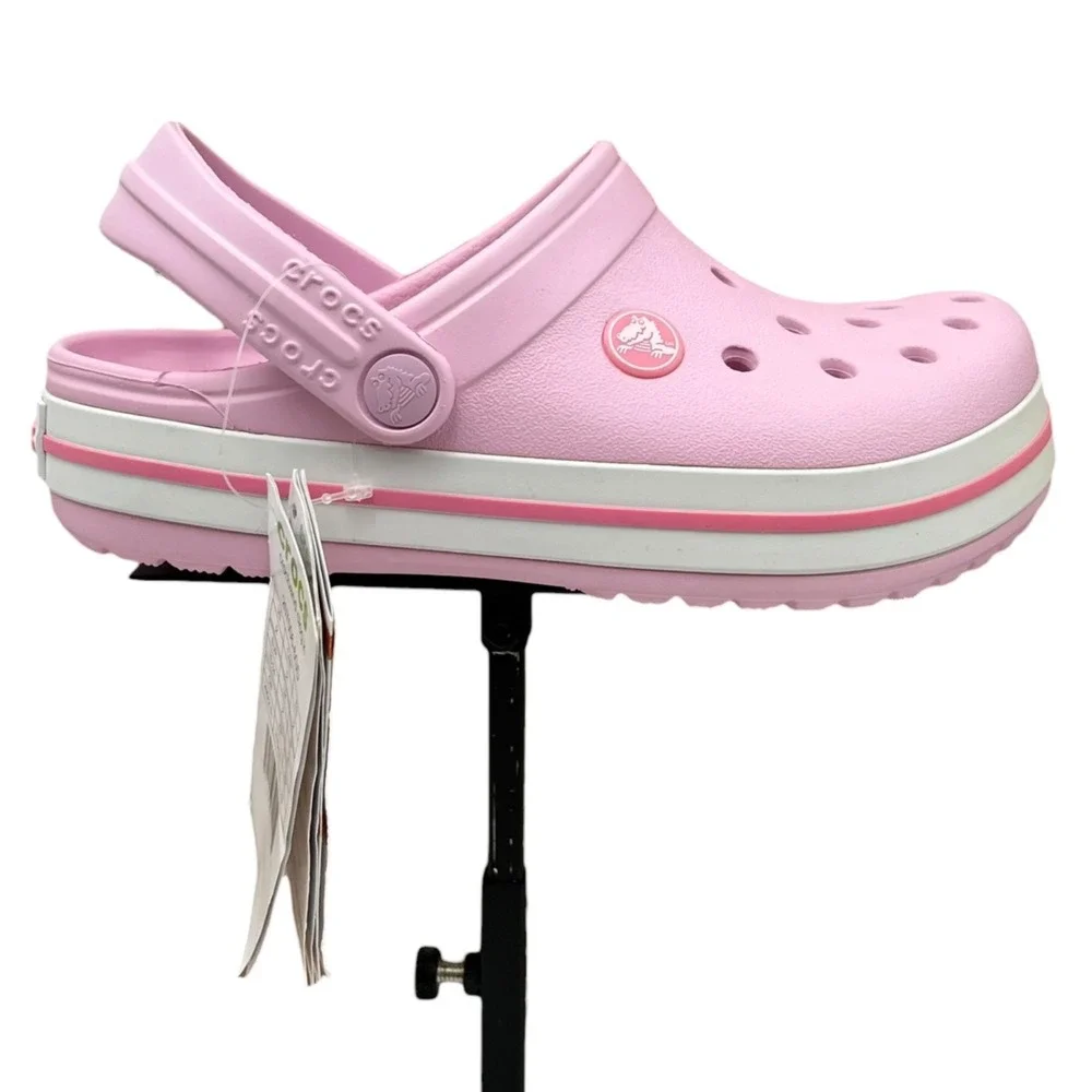 Crocs Big Girls Slip-on Clogs Size 3 (J3) Light Pink Water Friendly Lightweight